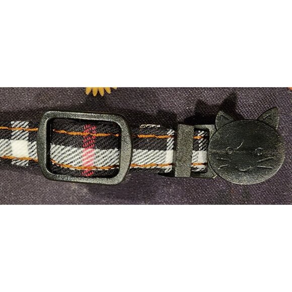 NEW Pipidog Adjustable Plaid Cat Collar With Bowtie Bell & Heart Charm - Picture 6 of 8
